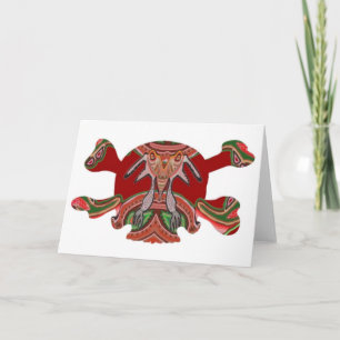 Halloween : HUMAN n MONSTER Face to SKULL Card