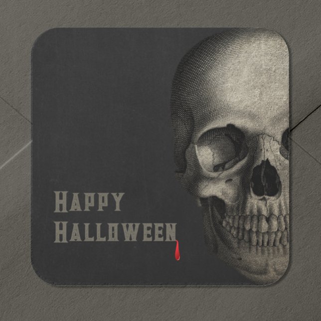 Halloween Human Skull Spooky Square Sticker (Creator Uploaded)