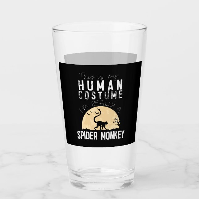 Halloween Human Spider Monkey Creepy Horror Glass (Front)