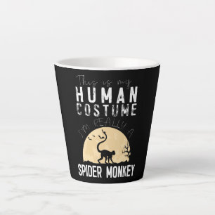 Halloween Human Spider Monkey Creepy Horror Latte Mug