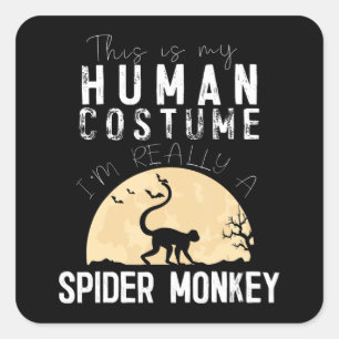 Halloween Human Spider Monkey Creepy Horror Square Sticker