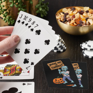 Halloween Humor Zombie Bonbons Playing Cards