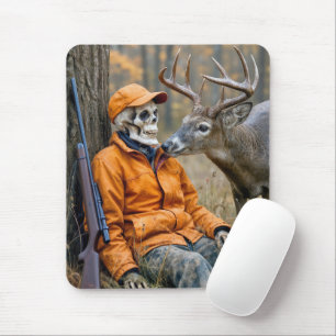 Halloween Hunter Skeleton With a Buck Mouse Pad