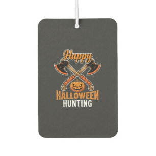 Halloween Hunting Crossed Axes Jack O Lantern Car Air Freshener