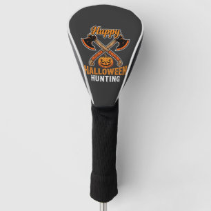 Halloween Hunting Crossed Axes Jack O Lantern Golf Head Cover