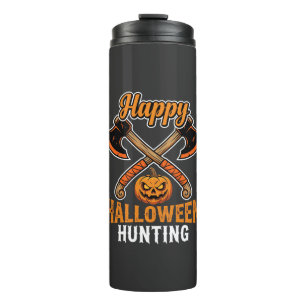 Halloween Hunting Crossed Axes Jack O Lantern Thermal Tumbler