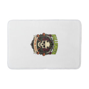 Halloween Hunting Night Horned Skull Roses Pumpkin Bath Mat