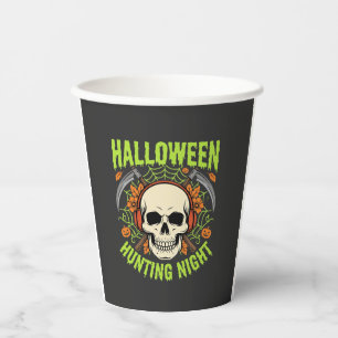 Halloween Hunting Night Skull Scythe Vector Design Paper Cups