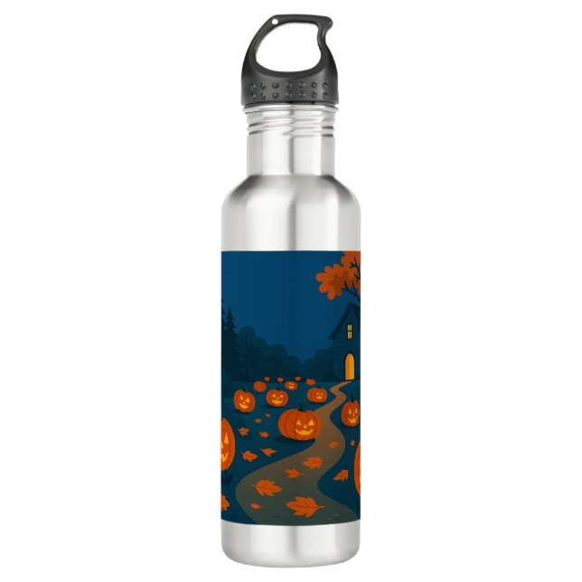 Halloween hunting pumpkins 710 ml water bottle (Front)
