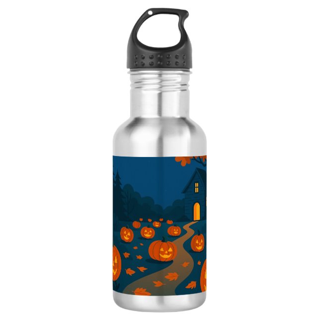 Halloween hunting pumpkins 710 ml water bottle (Front)