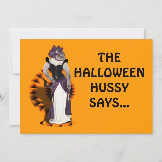 Halloween Hussy Invitation (Front)