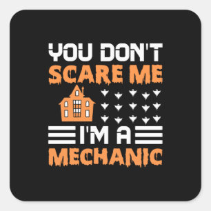 Halloween I Am A Mechanic Birthday Square Sticker