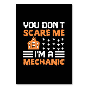 Halloween I Am A Mechanic Birthday Table Number