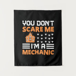 Halloween I Am A Mechanic Birthday Tapestry
