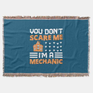 Halloween I Am A Mechanic Birthday Throw Blanket