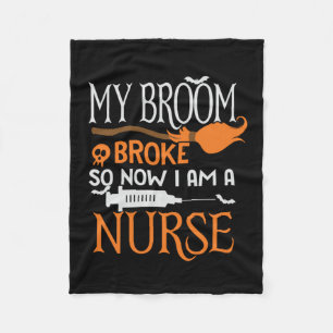 Halloween I Am A Nurse Birthday Fleece Blanket