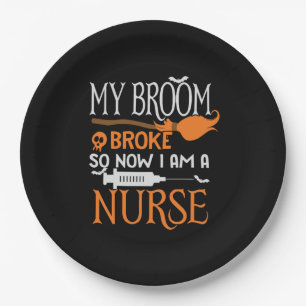 Halloween I Am A Nurse Birthday Paper Plate