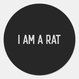 Halloween I am a Rat Fun Rats lover I heart Rat  Classic Round Sticker