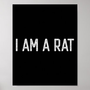 Halloween I am a Rat Fun Rats lover I heart Rat  Poster