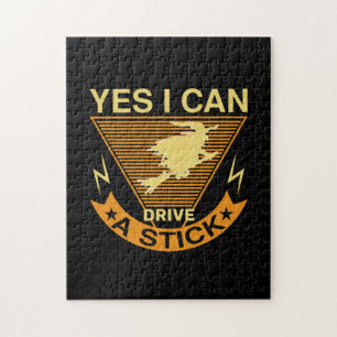 Halloween I Can Drive A Stick Birthday Jigsaw Puzzle