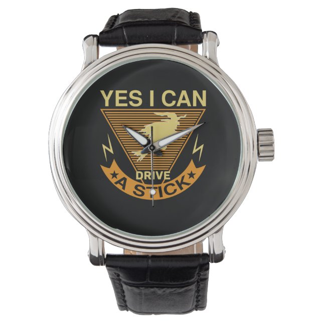 Halloween I Can Drive A Stick Birthday Watch (Front)