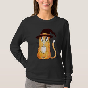 Halloween I Cat Party Witch Creepy Coffee Tea T-Shirt