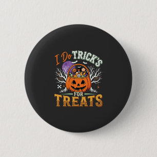 Halloween I Do Tricks for Treats Pumpkin 6 Cm Round Badge