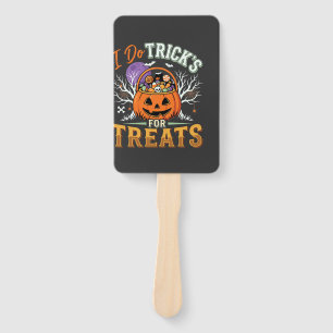 Halloween I Do Tricks for Treats Pumpkin Hand Fan