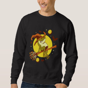 Halloween I Frog Witch Creepy Broom Party Celebrat Sweatshirt