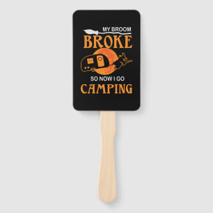 Halloween I Go Camping Birthday Hand Fan