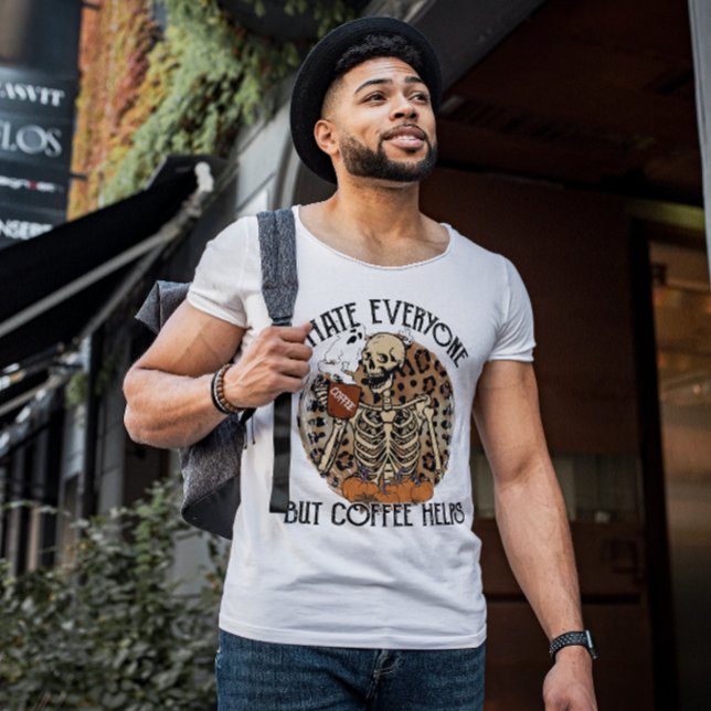 HALLOWEEN I HATE EVERYONE BUT COFFEE HELPS  T-Shirt (Creator Uploaded)