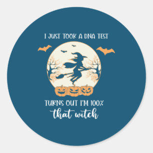 Halloween I Just Took A DNA Test Birthday Classic Round Sticker