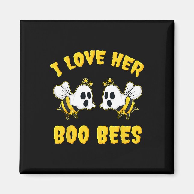 Halloween I Love Her Boo Bees Fun  Magnet (Front)