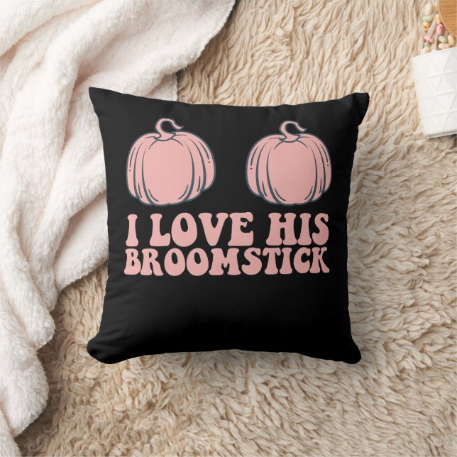 Halloween I Love His Broomstick Groovy Couples Cushion (Blanket)