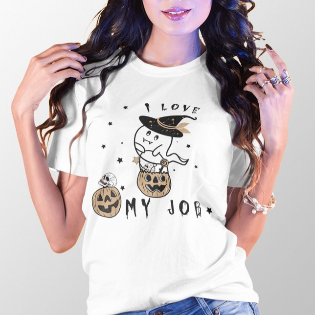 HALLOWEEN I LOVE MY JOB VAMPIRE GHOST T-Shirt (Creator Uploaded)