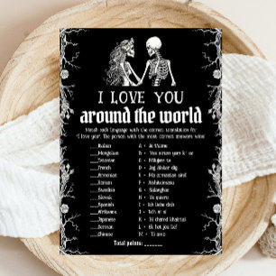 Halloween I Love You Around the World Bridal Game Invitation