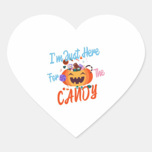 Halloween I m Just Here For The Boos Heart Sticker