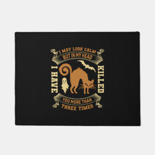 Halloween I May Look Calm Birthday Doormat