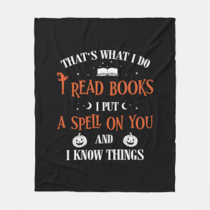 Halloween I Spell On You And Read Books Birthday Fleece Blanket