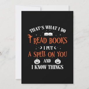 Halloween I Spell On You And Read Books Birthday Holiday Card