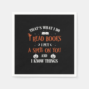 Halloween I Spell On You And Read Books Birthday Napkin