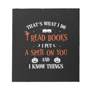 Halloween I Spell On You And Read Books Birthday Notepad