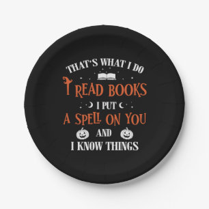 Halloween I Spell On You And Read Books Birthday Paper Plate