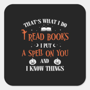 Halloween I Spell On You And Read Books Birthday Square Sticker