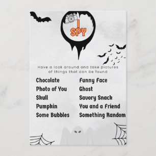 Halloween I Spy Party Game Enclosure Card