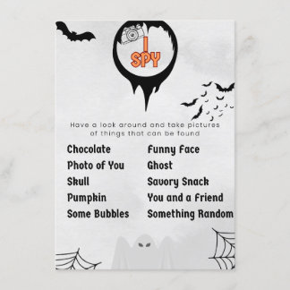 Halloween I Spy Party Game  Enclosure Card
