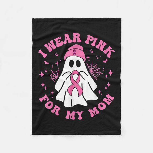 Halloween I Wear Nk For My Mum Breast Cancer Kid W Fleece Blanket (Front)