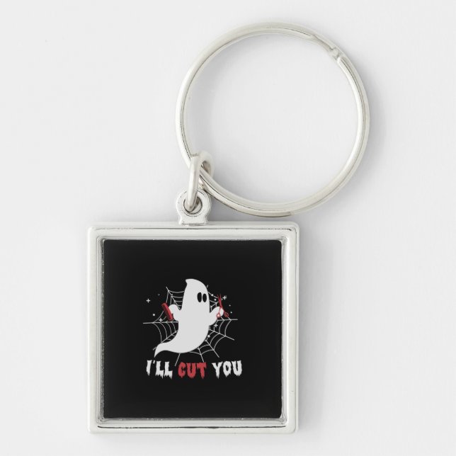 Halloween I Will Cut You Birthday Key Ring (Front)