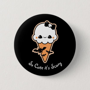 Halloween Ice Cream Cone with Bats 6 Cm Round Badge
