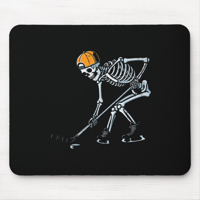 Halloween Ice Hockey Skeleton Costume Boys Kids Yo Mouse Pad (Front)